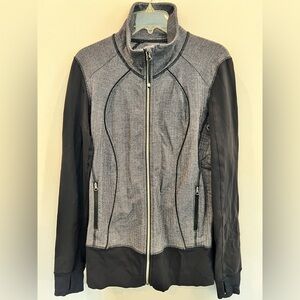 Lululemon Gray and Black Zip Front yoga Jacket size 10